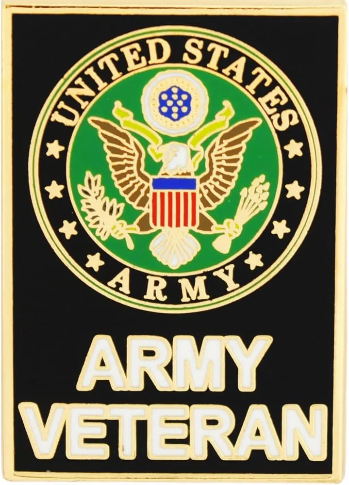 EE, Inc. United States Army Veteran Pin - Green Metal Pin