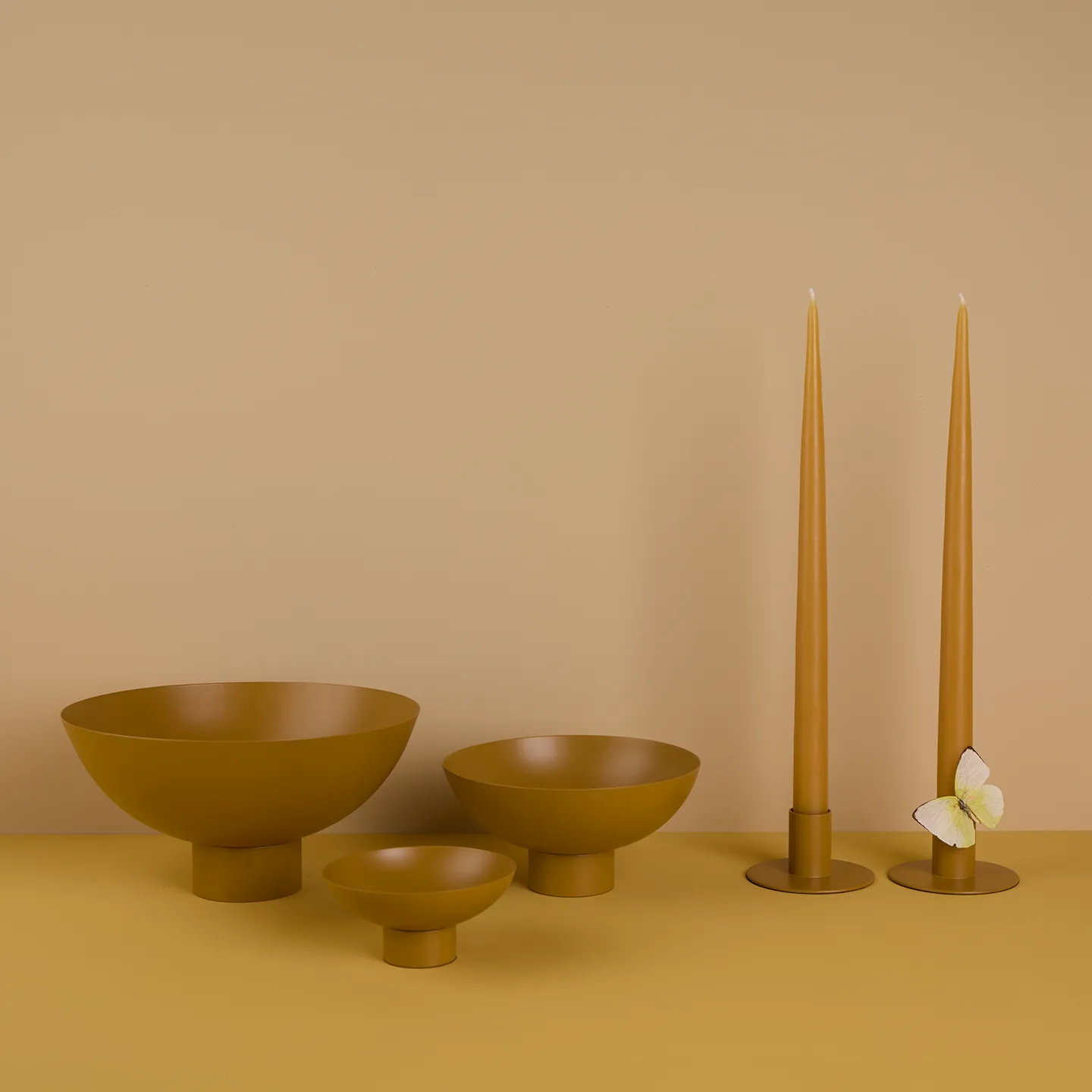Essential Footed Bowl Decor Bundle - Mustard