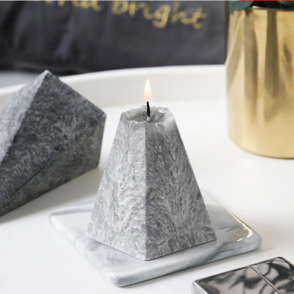 Faux Marble Candle