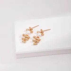 Fiber Twig Gold Vermeil Stud Earrings