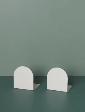 Folded Metal Bookends // Bone White
