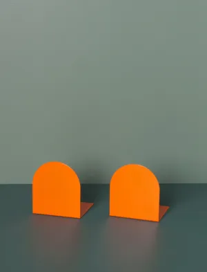 Folded Metal Bookends // Bright Orange