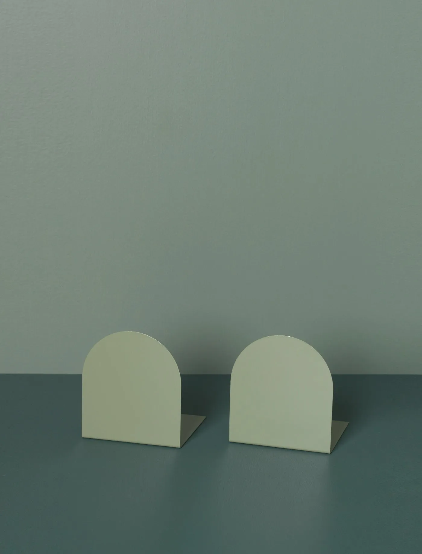 Folded Metal Bookends // Sage Green