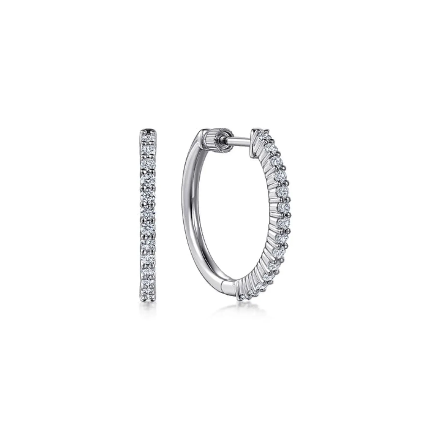 Gabriel & Co. Classic Thin Diamond Hoop Earrings
