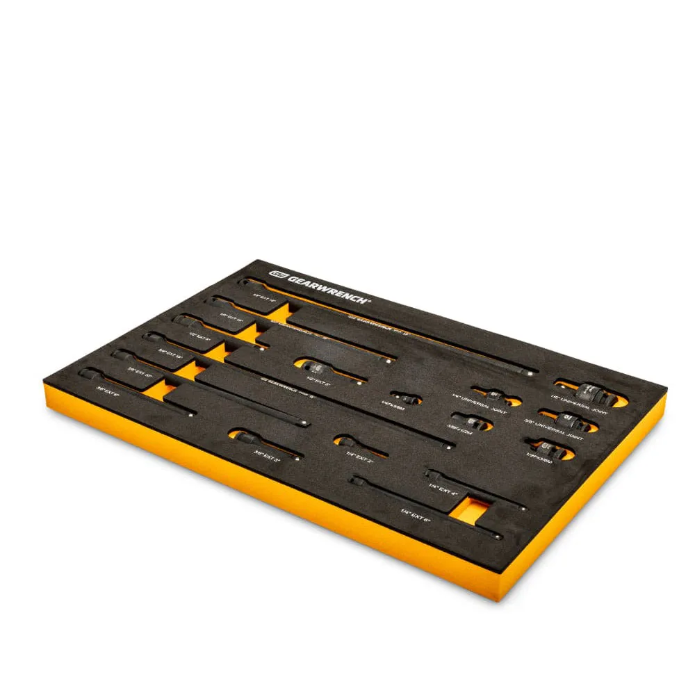 GearWrench 86524 17 pc. 1/4", 3/8", 1/2" Impact Drive Tool Accessories Set with EVA Foam Tray
