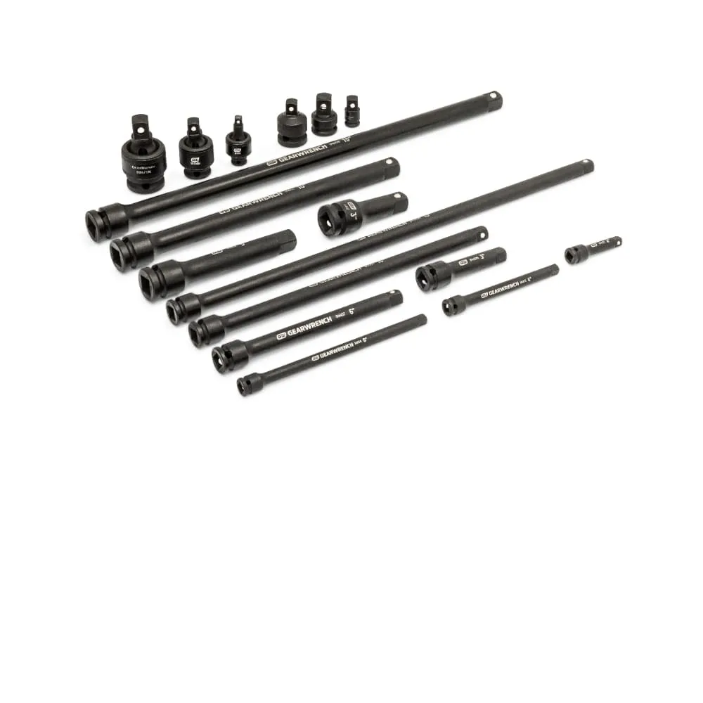 GearWrench 86524 17 pc. 1/4", 3/8", 1/2" Impact Drive Tool Accessories Set with EVA Foam Tray