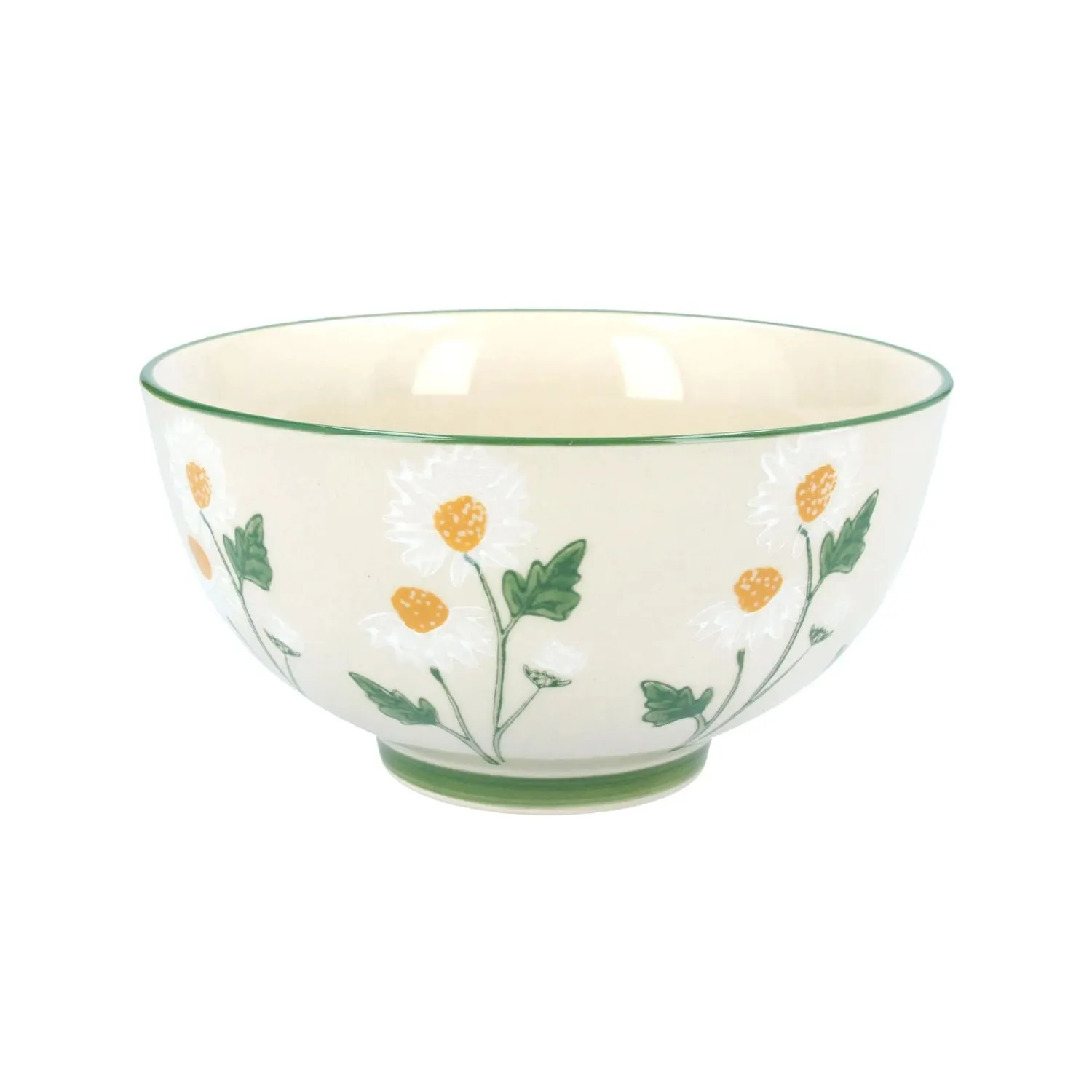 Gisela Graham 15cm White Daisy Stoneware Bowl