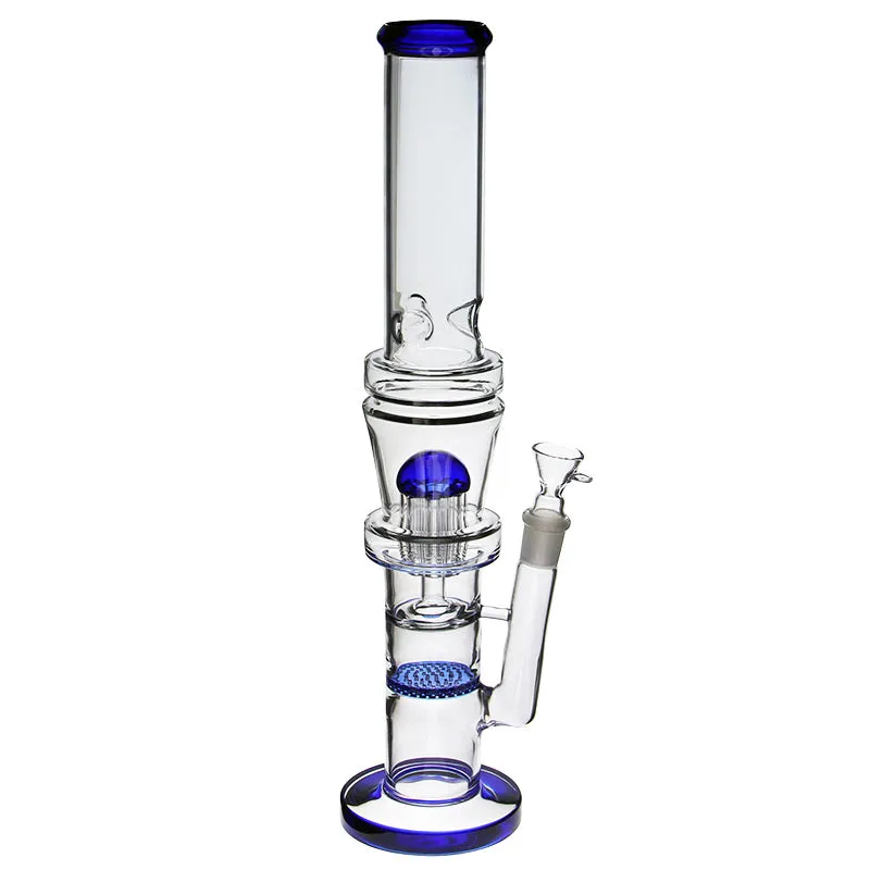 Glass Bong with 2 chambers and coloured glass accents