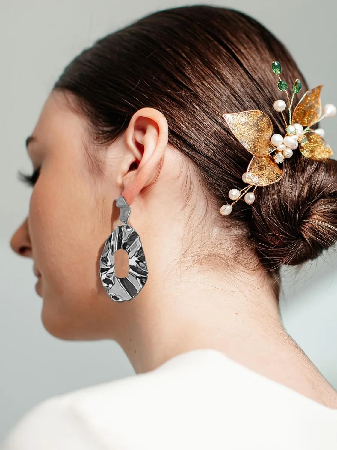 Gold Geometric Statement Earring, Big Fashion Design Boho Drop Dangle Earrings Irregular Earrings