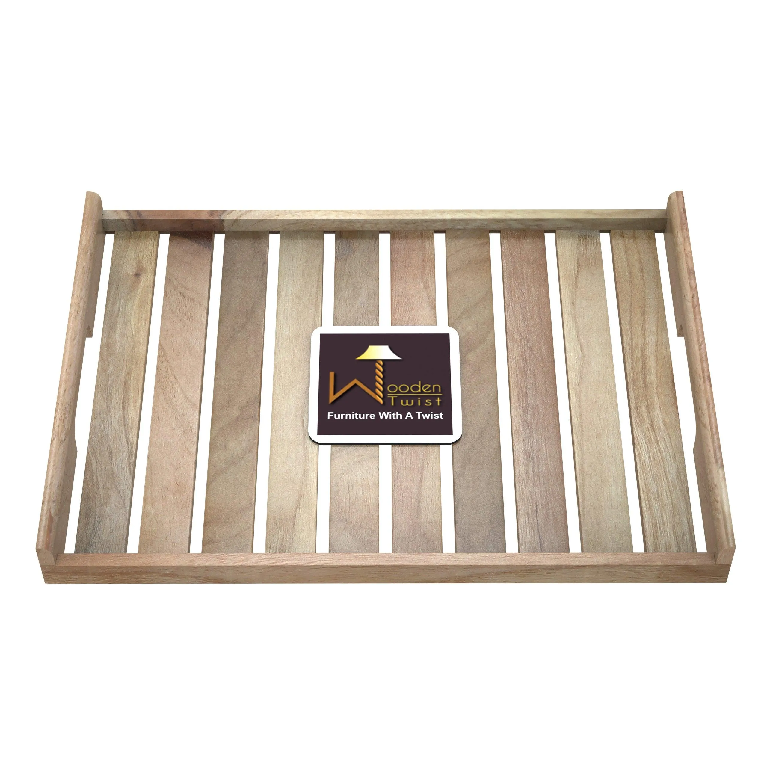 Handmade Teak Wood Serving Tray - Rustic Wooden Platter for Elegant Serving