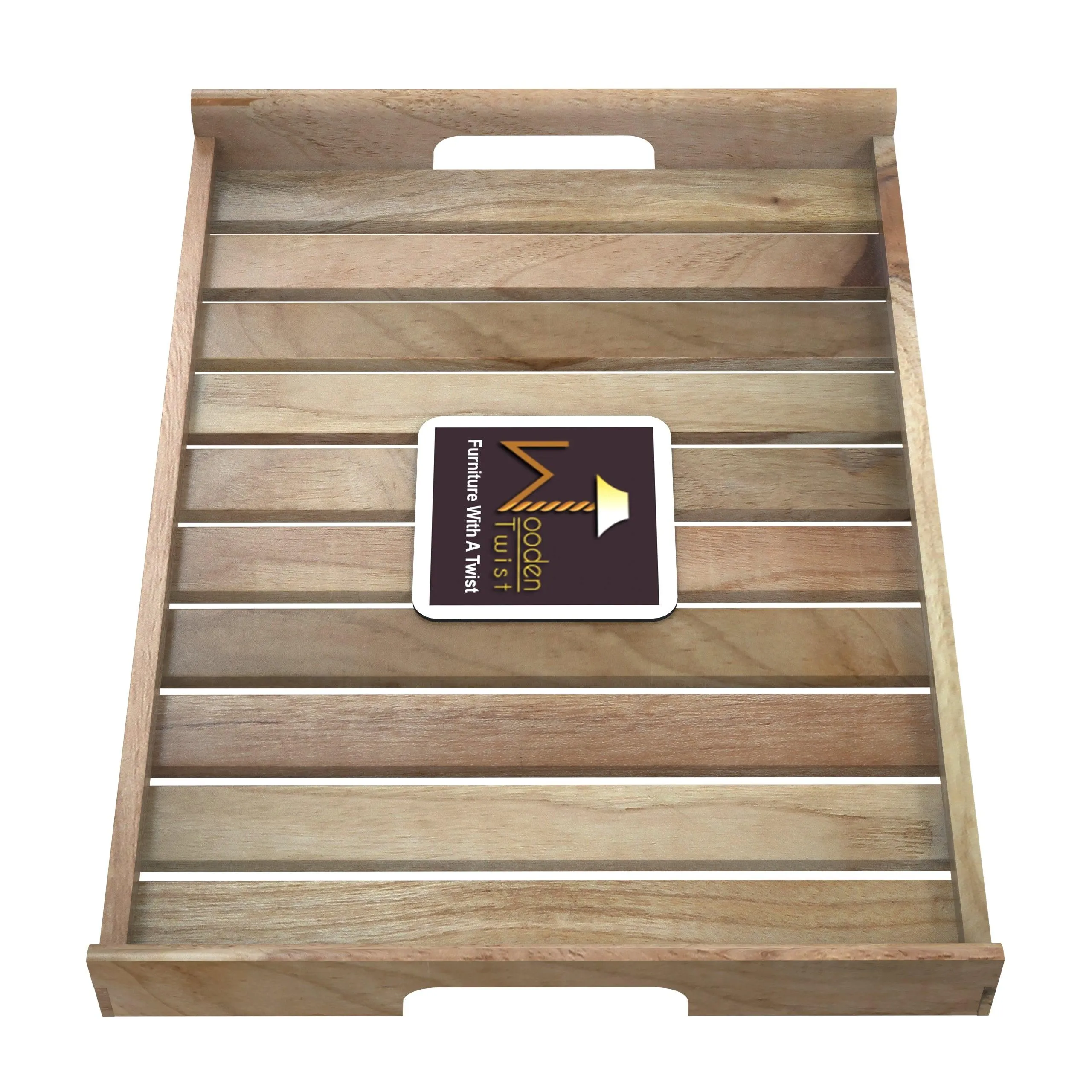 Handmade Teak Wood Serving Tray - Rustic Wooden Platter for Elegant Serving