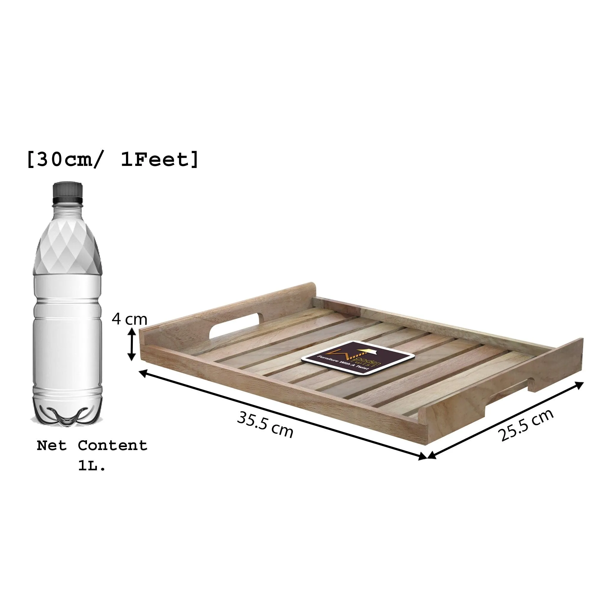 Handmade Teak Wood Serving Tray - Rustic Wooden Platter for Elegant Serving