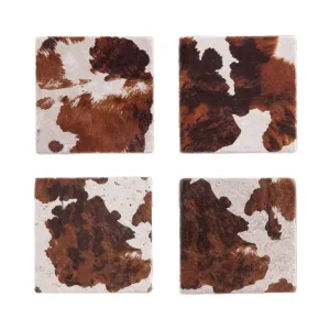 Hi End Accents Cowhide Coasters