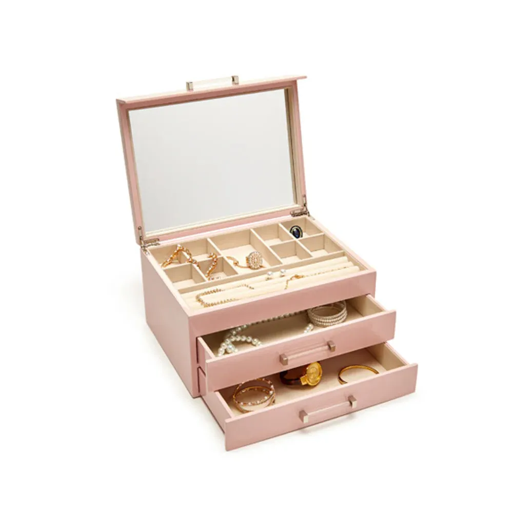 High Gloss Jewelry Box With Acrylic Handle Drawers