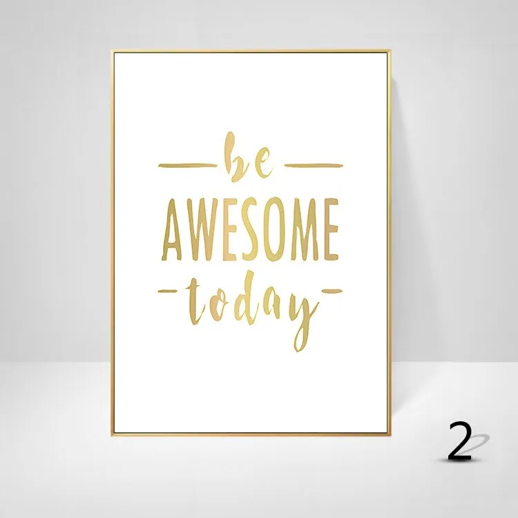 Inspirational Quotes Posters Golden Pineapple Green Leaf Monstera Wall Art Fine Art Canvas Prints For Living Room Home Office Decor