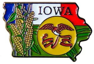 Iowa State Shaped Map Lapel Metal Pin