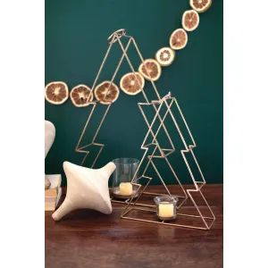 Kalalou set of two christmas treee with votive holders - CLL2754