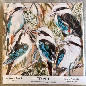 Kookaburra and banksia  - Trivet