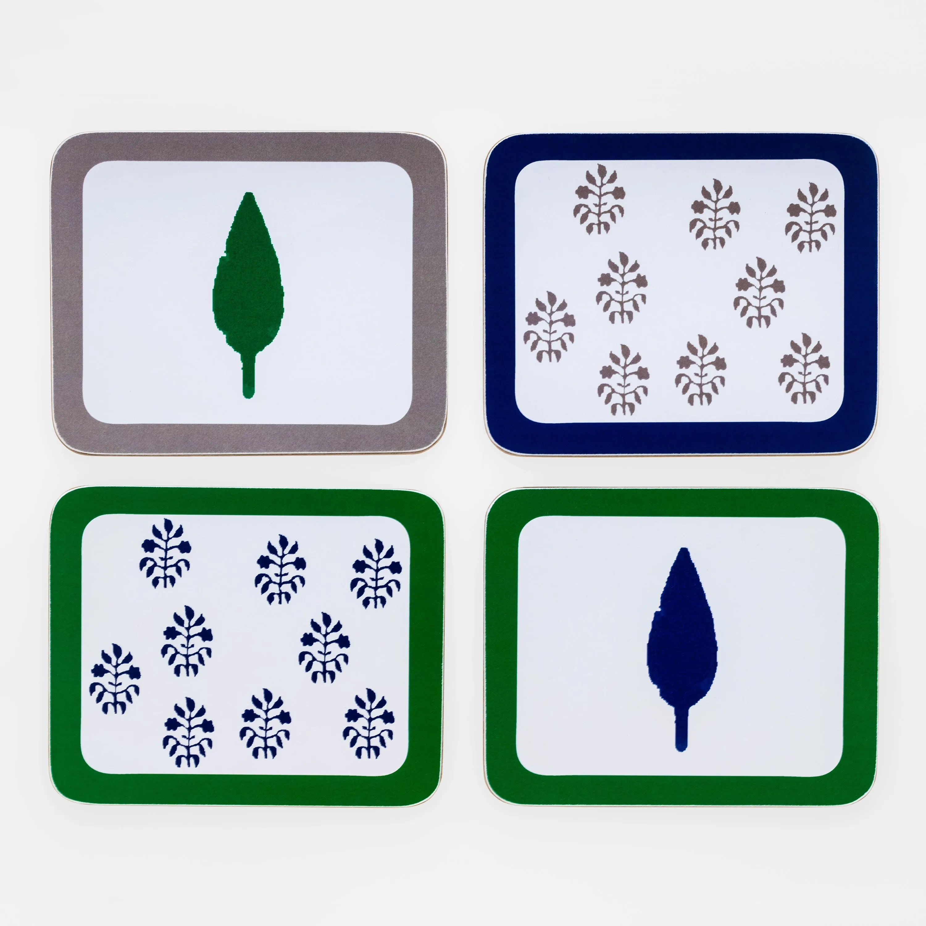 Leaf and tree print everyday coasters