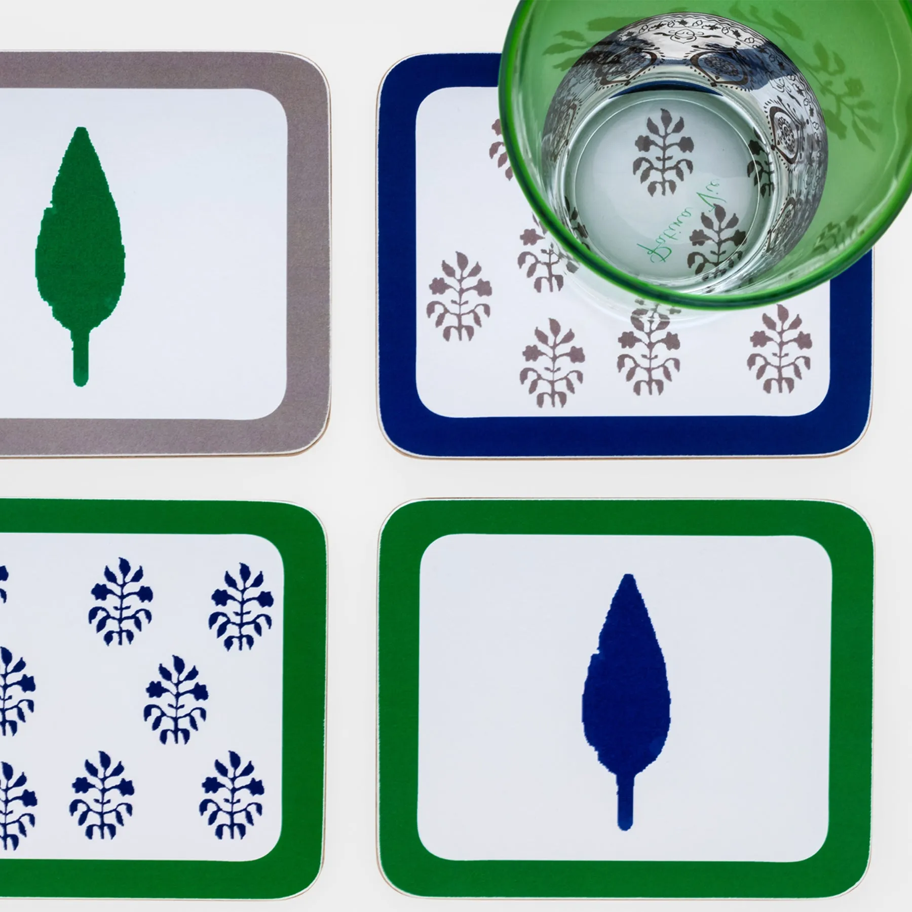 Leaf and tree print everyday coasters
