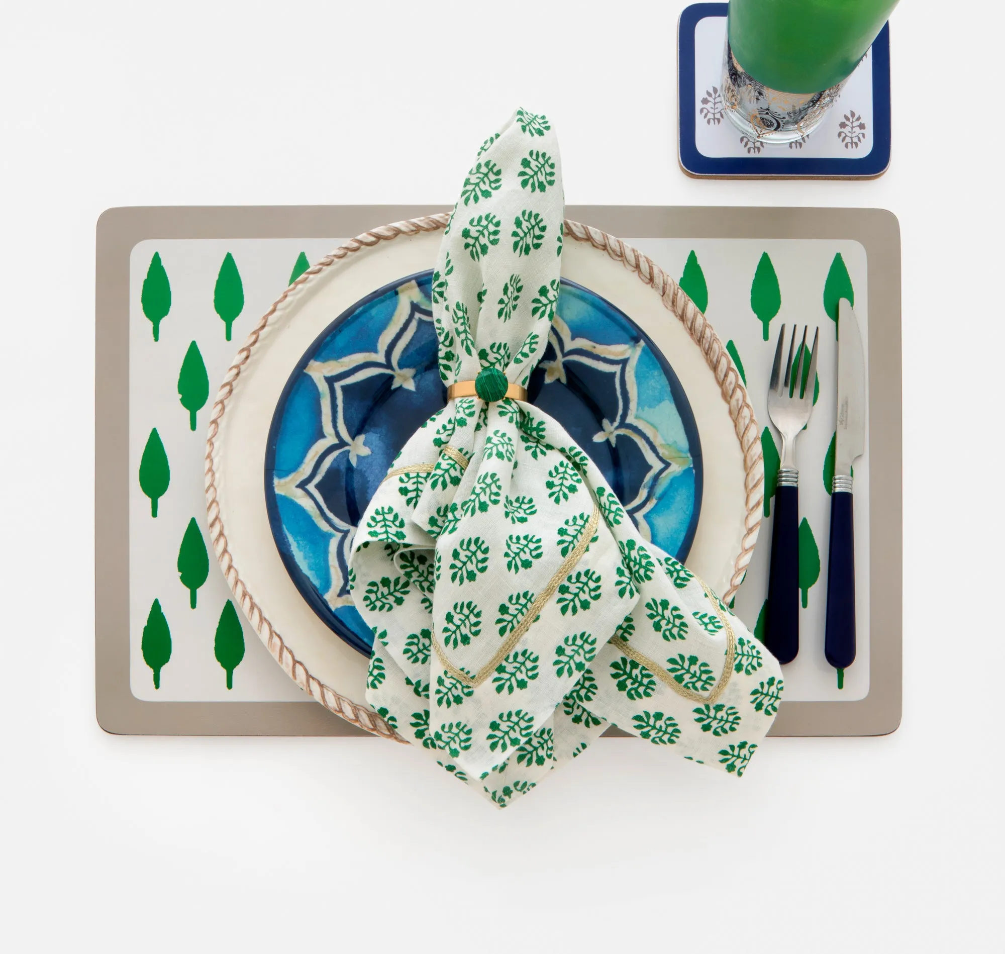 Leaf and tree print everyday coasters