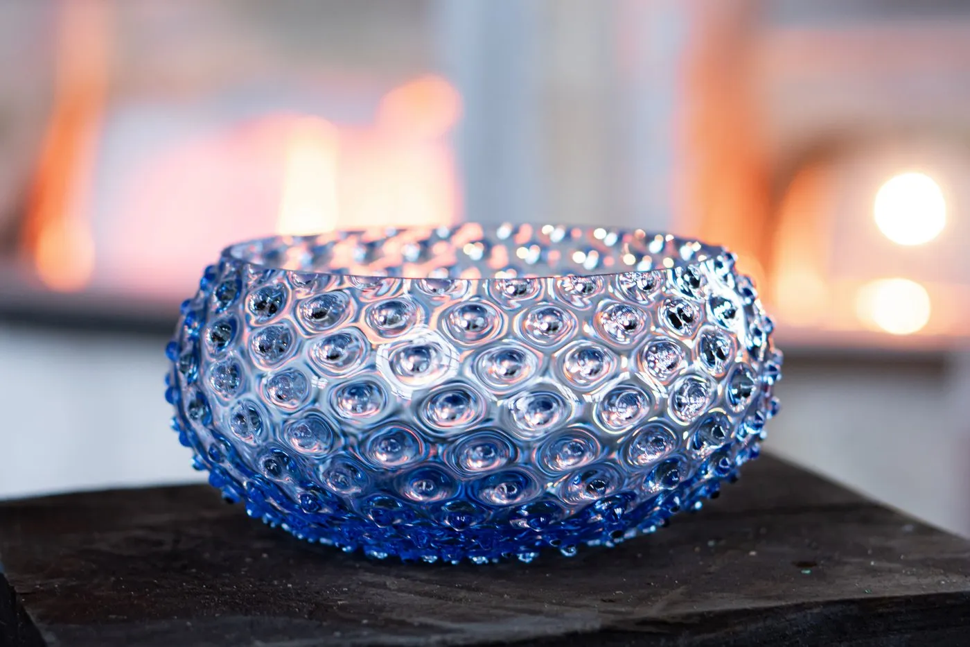 LIGHT BLUE HOBNAIL BOWL