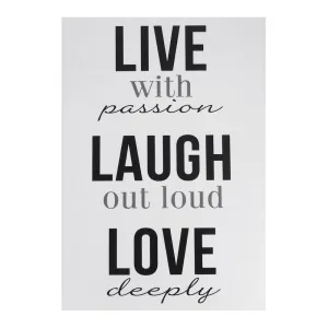 Live Laugh Love Quotes Wall Art Sticker, 12-Inch