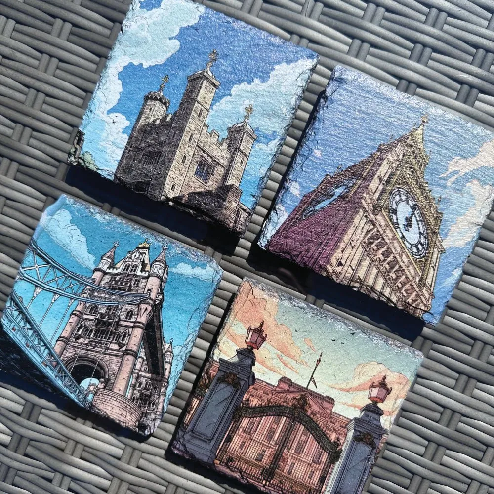 London Slate Coasters - Tower Bridge