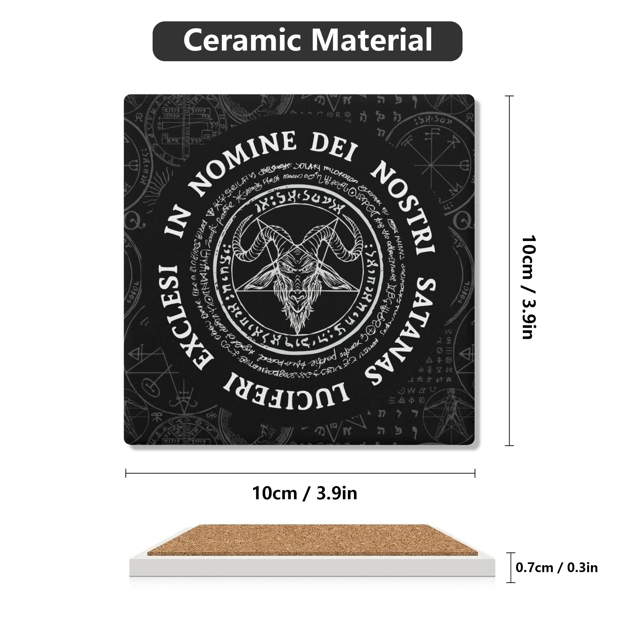 Luciferian Ceramic Coasters Set