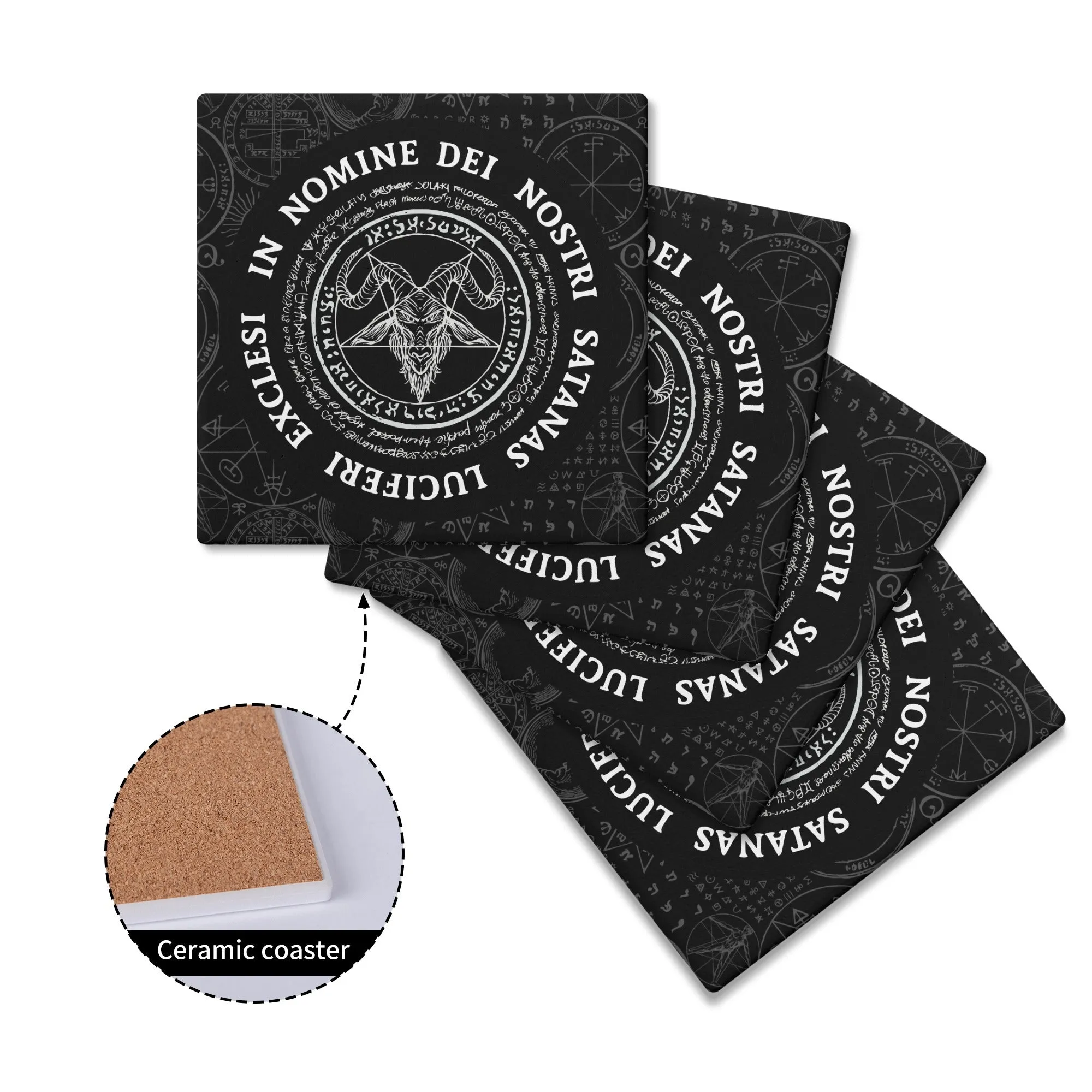 Luciferian Ceramic Coasters Set