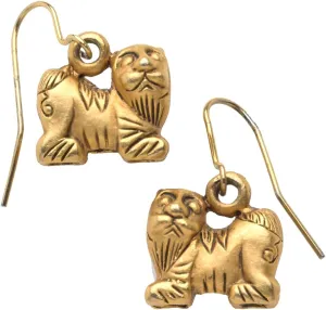 MADE IN USA - Chinese Foo Dog 3-D Earrings, from Our Museum Store Collection