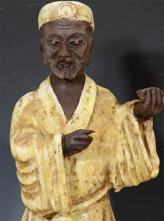 Marcello Fantoni Ceramic Sculptural Asian Figures, Signed