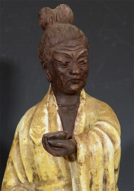 Marcello Fantoni Ceramic Sculptural Asian Figures, Signed