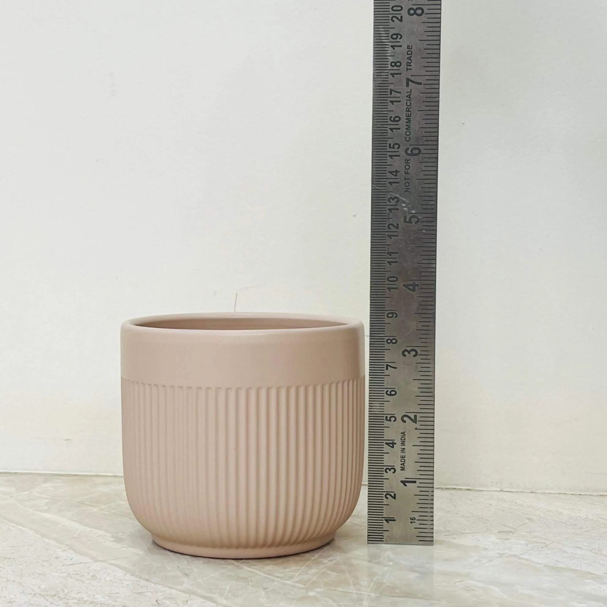 Matte Clay Beige Plant Container