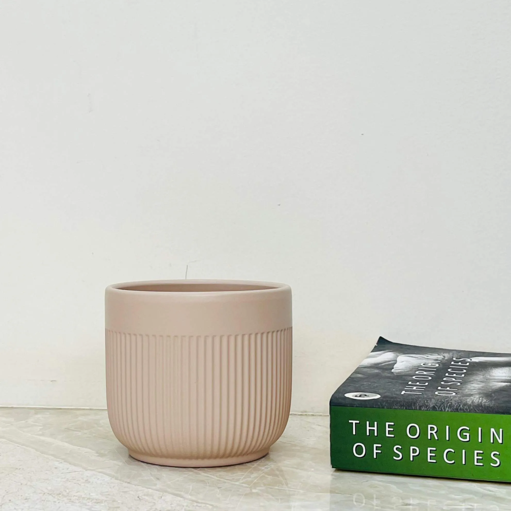 Matte Clay Beige Plant Container