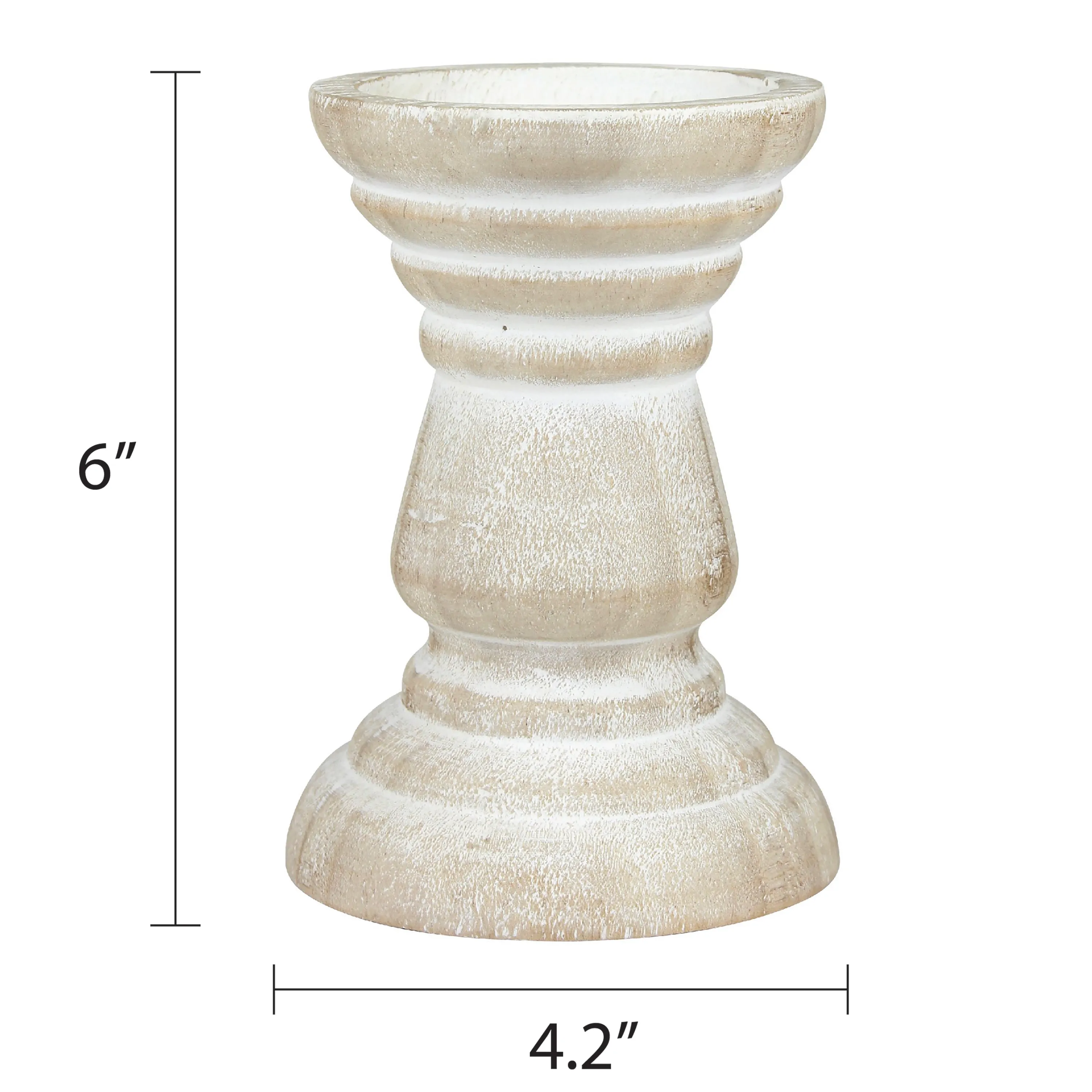 Medium White Beach House Pillar Candle Holder (WS)