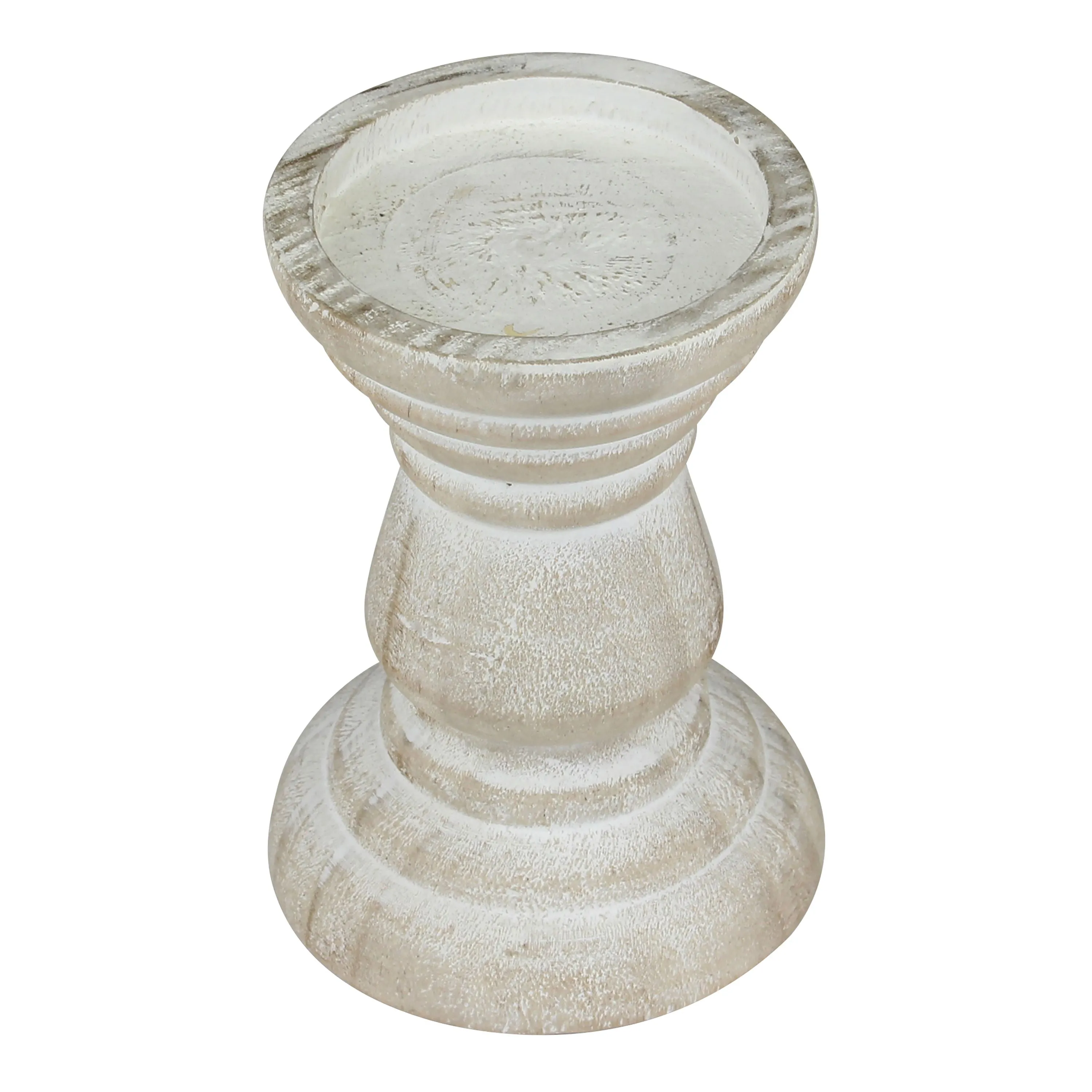 Medium White Beach House Pillar Candle Holder (WS)