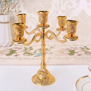 Metal Candle Holders With Hollow Design For Tabletop At Wedding Or Home Decor