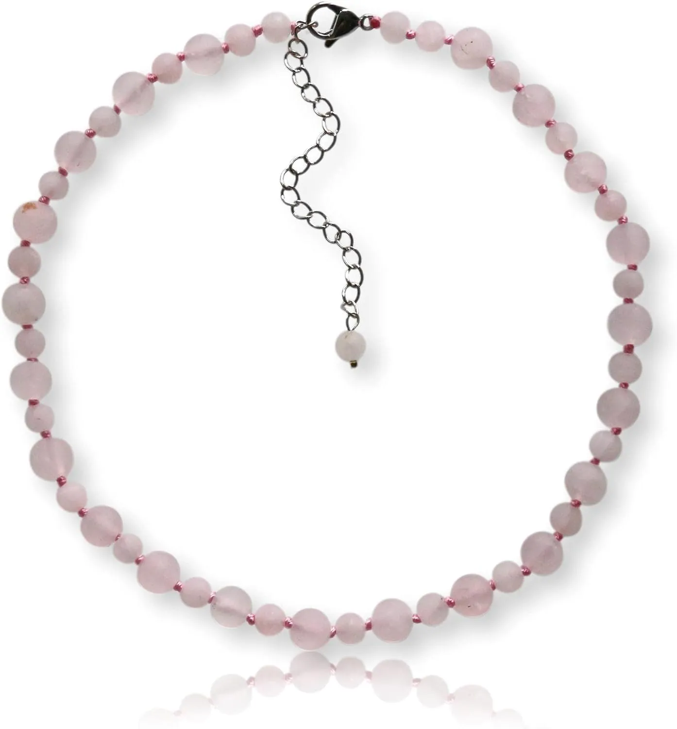 MGR MY GEMS ROCK! Beaded Semi Precious Stone Alternating Stone or Same Stone Collar or Choker Necklace for Wome, 14.50" Long with 3" Extender.