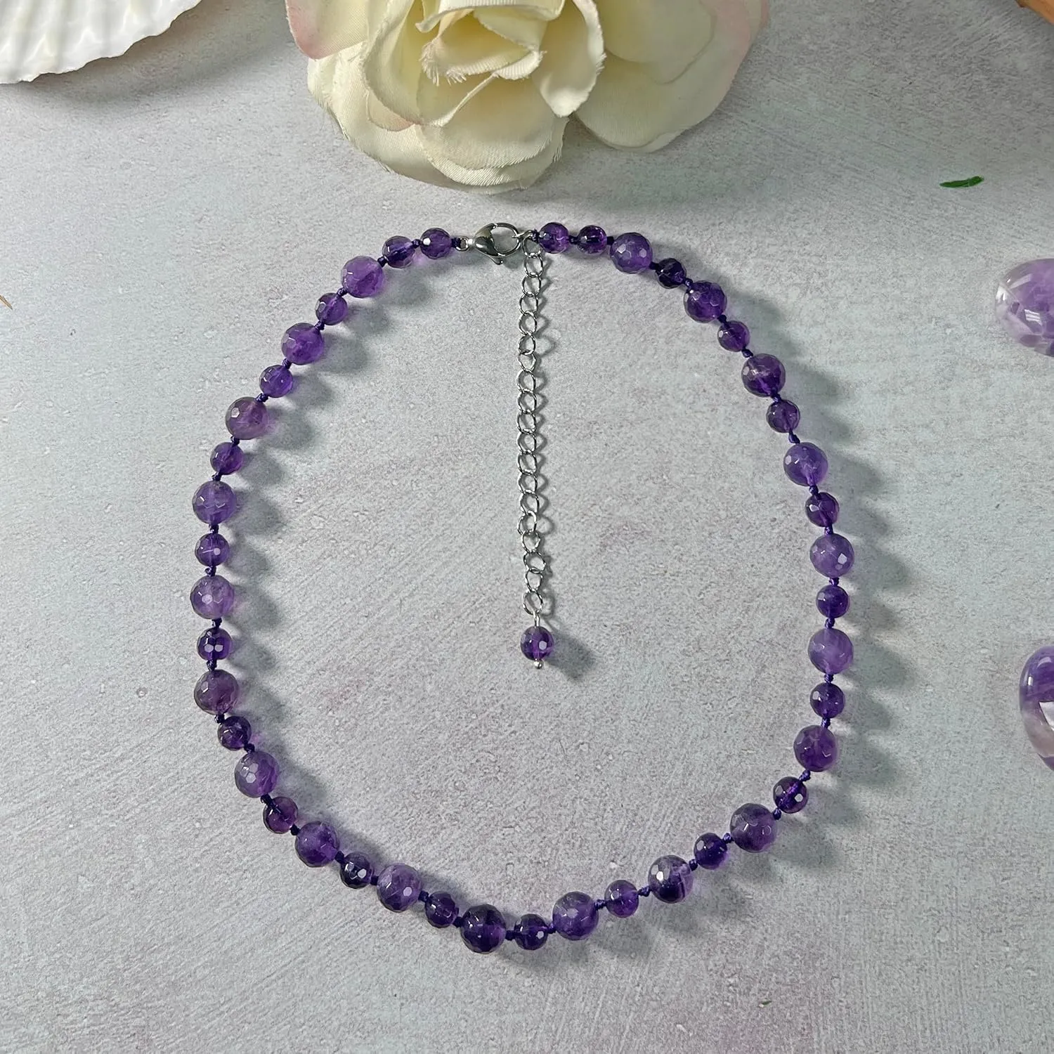 MGR MY GEMS ROCK! Beaded Semi Precious Stone Alternating Stone or Same Stone Collar or Choker Necklace for Wome, 14.50" Long with 3" Extender.