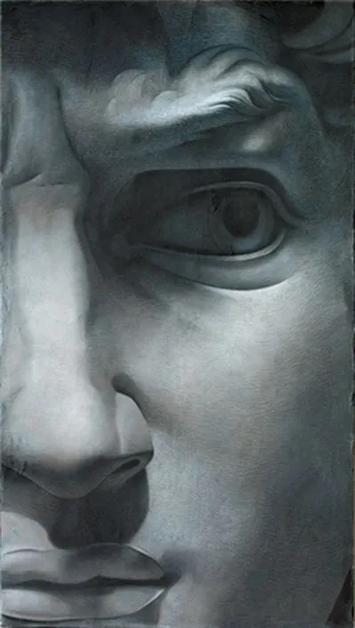 Michelangelo David Face Fresco Painting