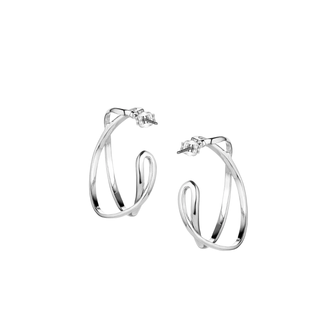 Montana Women's Daring Crossed Hoop Earrings