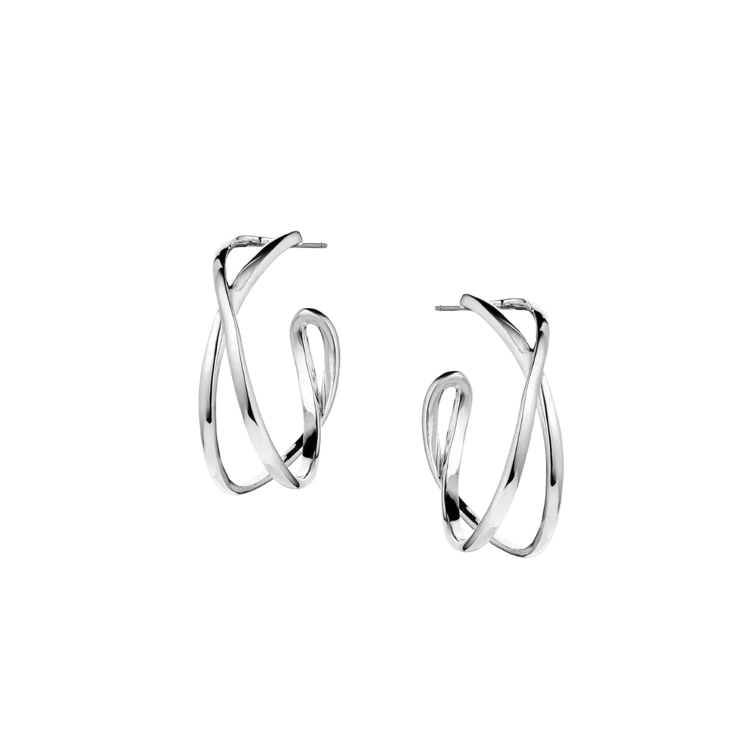 Montana Women's Daring Crossed Hoop Earrings