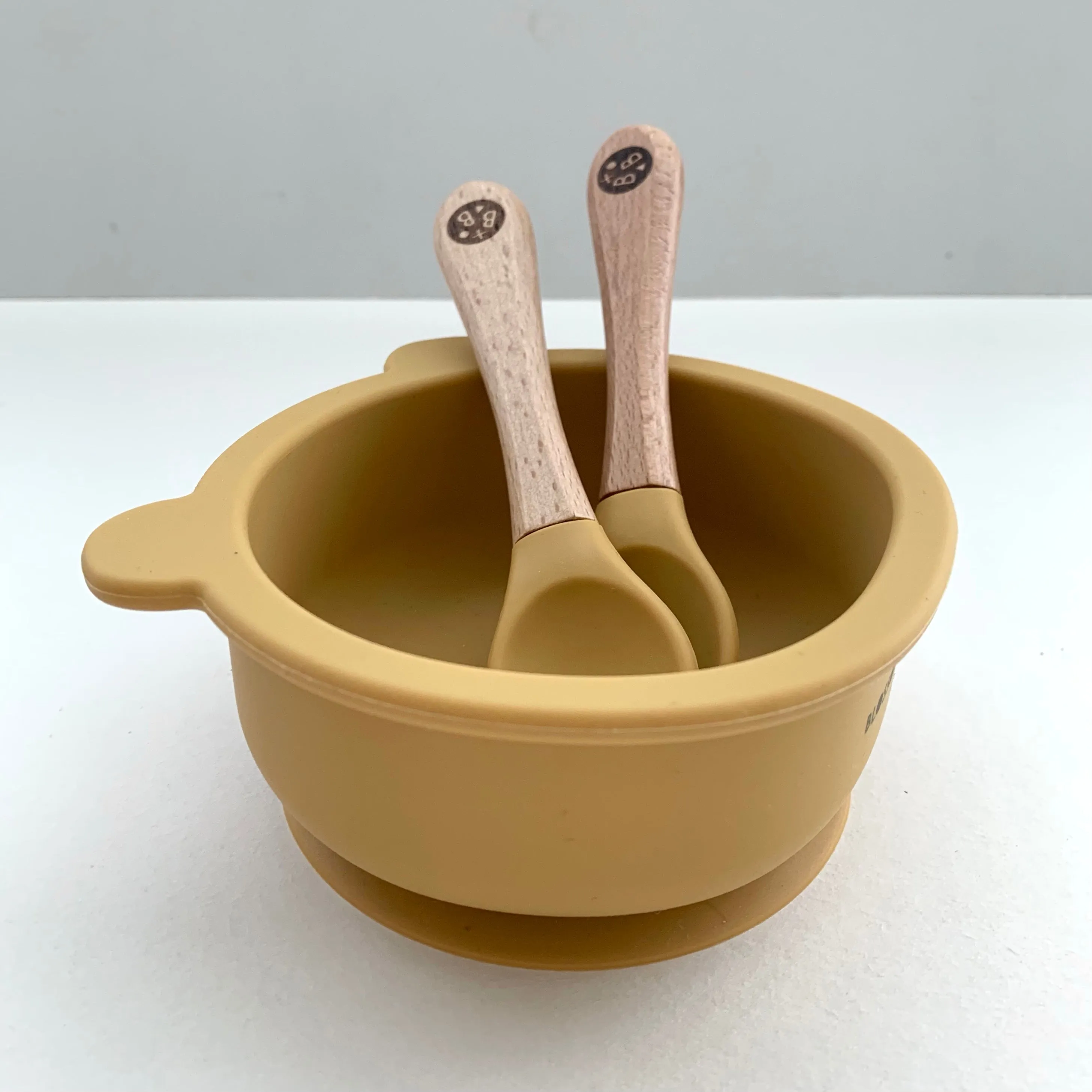 Mustard 'Cub' Silicone Suction Bowl And Cutlery  Set