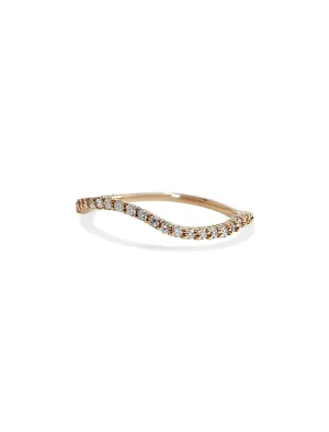Nalu, 14K Yellow Gold   Pavé Diamond Ring