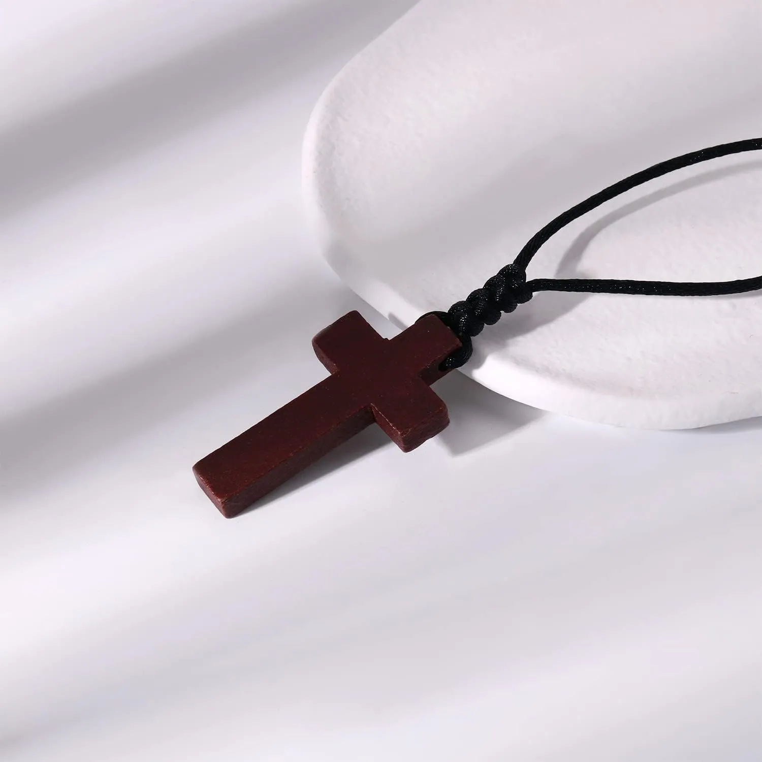 Natural Wood Cross Pendant Necklace for Men Women Cross for Car Mirror Pendant,Wooden Cross Necklace Gift