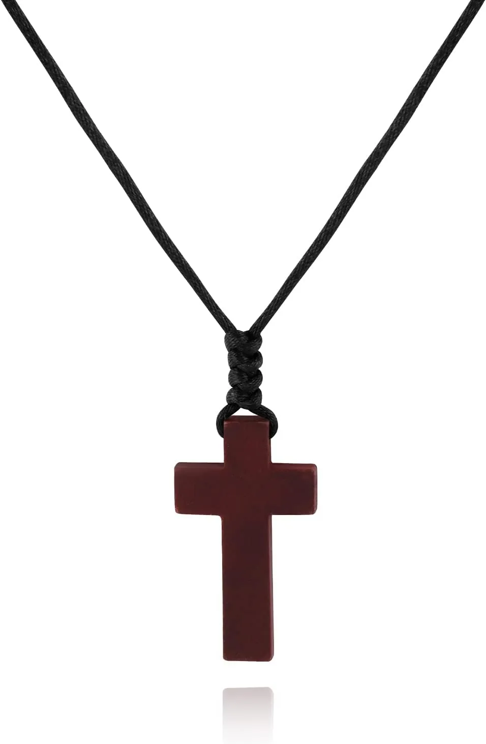 Natural Wood Cross Pendant Necklace for Men Women Cross for Car Mirror Pendant,Wooden Cross Necklace Gift