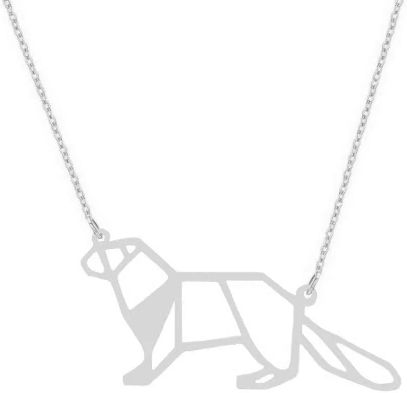 NOUMANDA Geometric Otter Necklace Origami Elements Cute Animal Hollow Pendant Female Jewelry