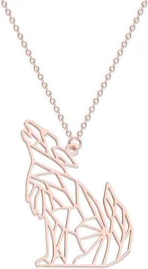 NOUMANDA Origami Wolf Necklace Fashion Geometric Hollow Animal Elements Jewelry