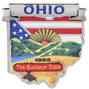 Ohio State Shaped Map Lapel Metal Pin